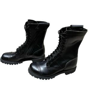 Corcoran 985 Tactical Jump Combat Boots Mens 8W Zipper Flap Guard Black Leather